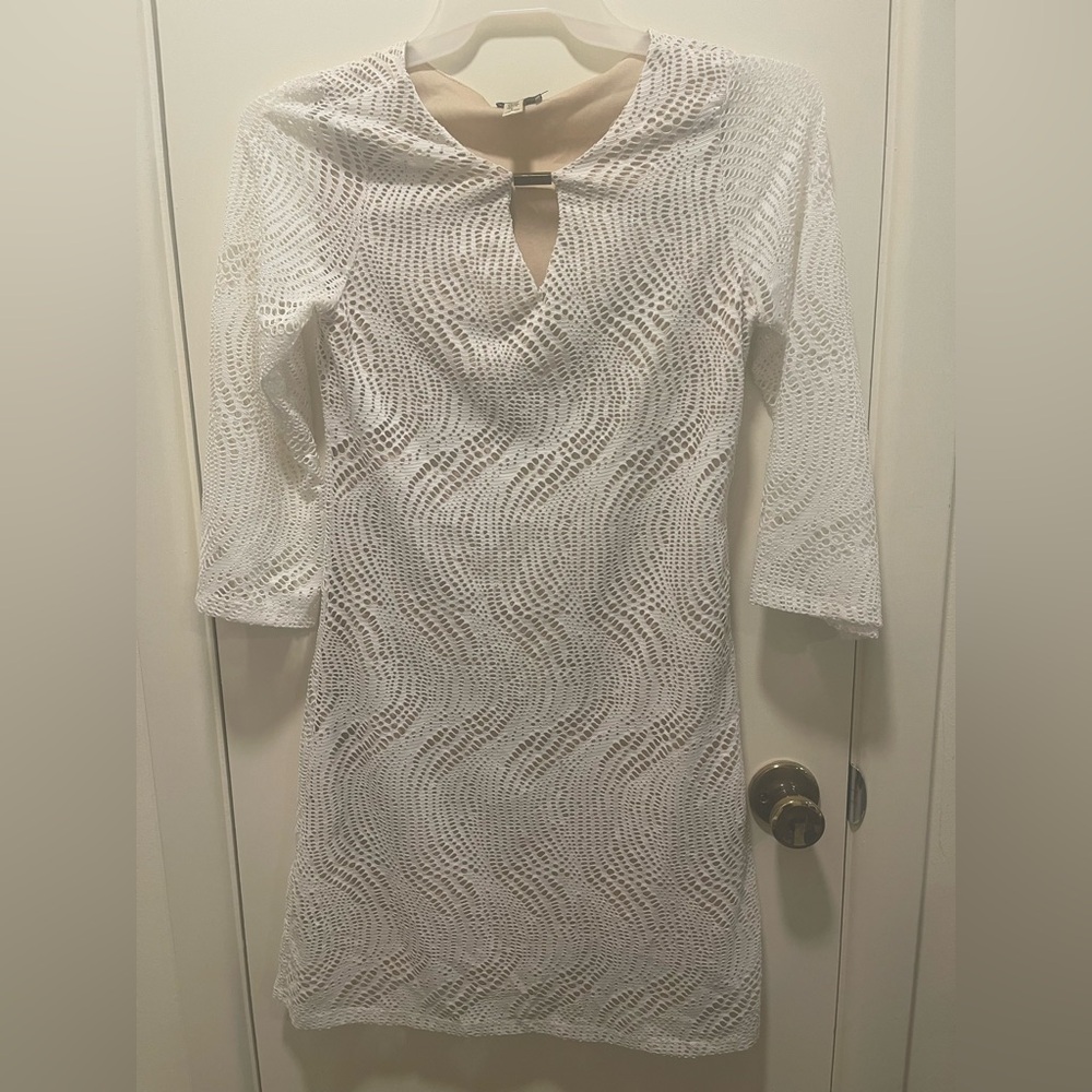 Haani White Lace Long Sleeve Dress
